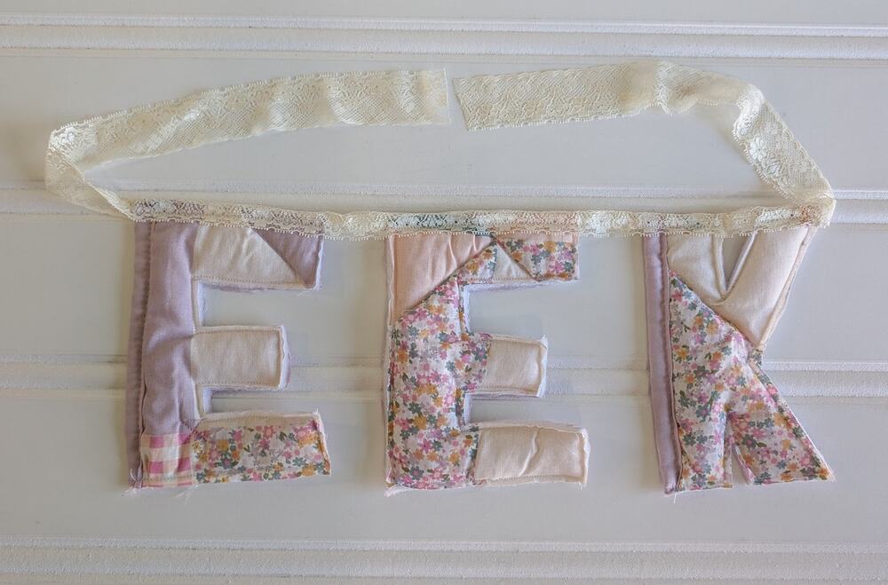 Handmade Quilted Boo Banner Pastel
